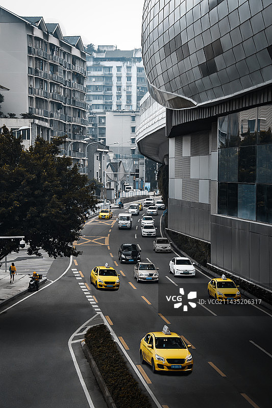 重庆交通公路磁器口轻轨站出租车图片素材