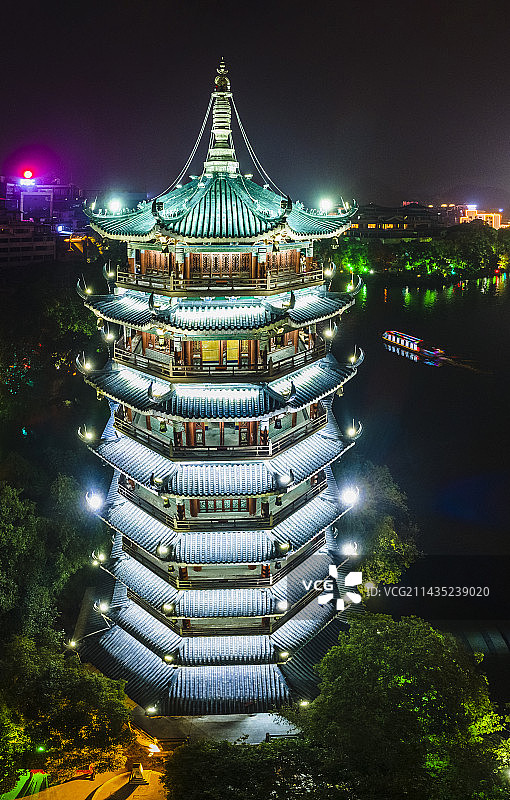 桂林两江四湖之月塔图片素材