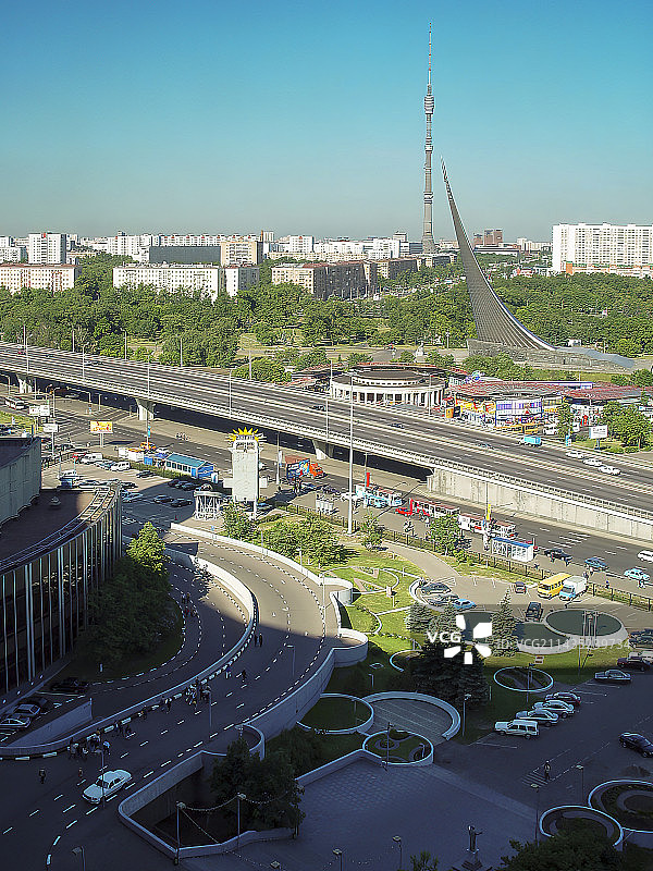 莫斯科，莫斯科电视塔，奥斯坦金诺电视塔，城市地标图片素材