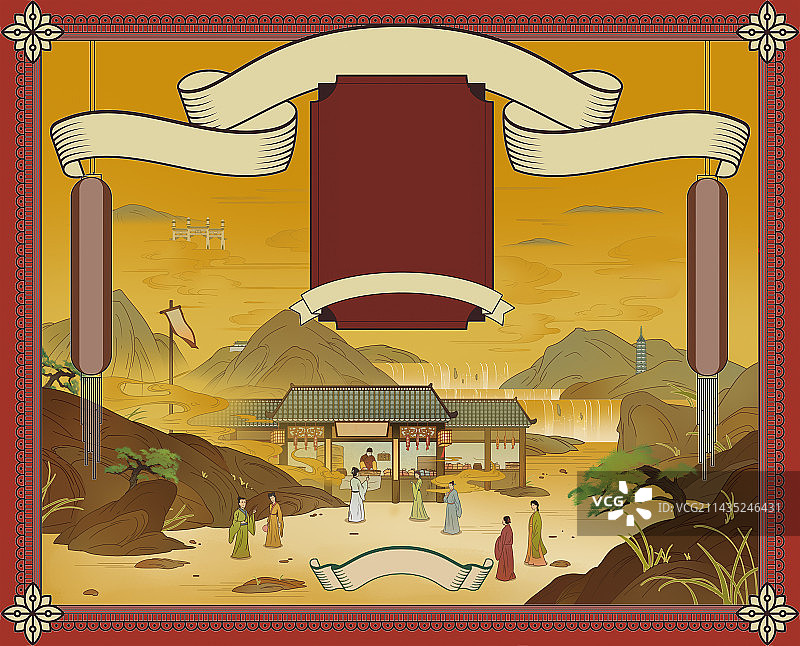 老字号国潮复古插画南京包装图片素材