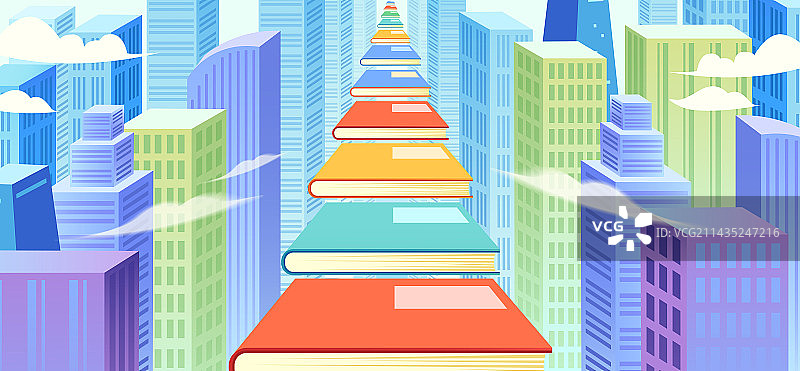 教育高考冲刺金榜题名建筑楼梯书跑步高中生插画图片素材