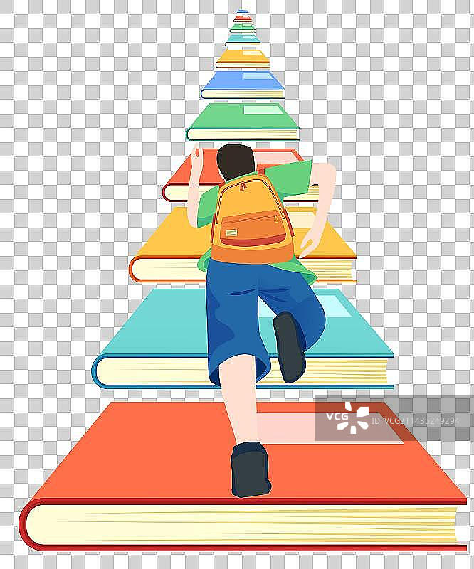 教育高考冲刺金榜题名建筑楼梯书跑步高中生插画元素图片素材