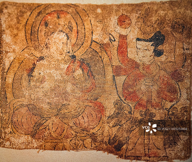阿萨遗址出土袄教绘画图片素材