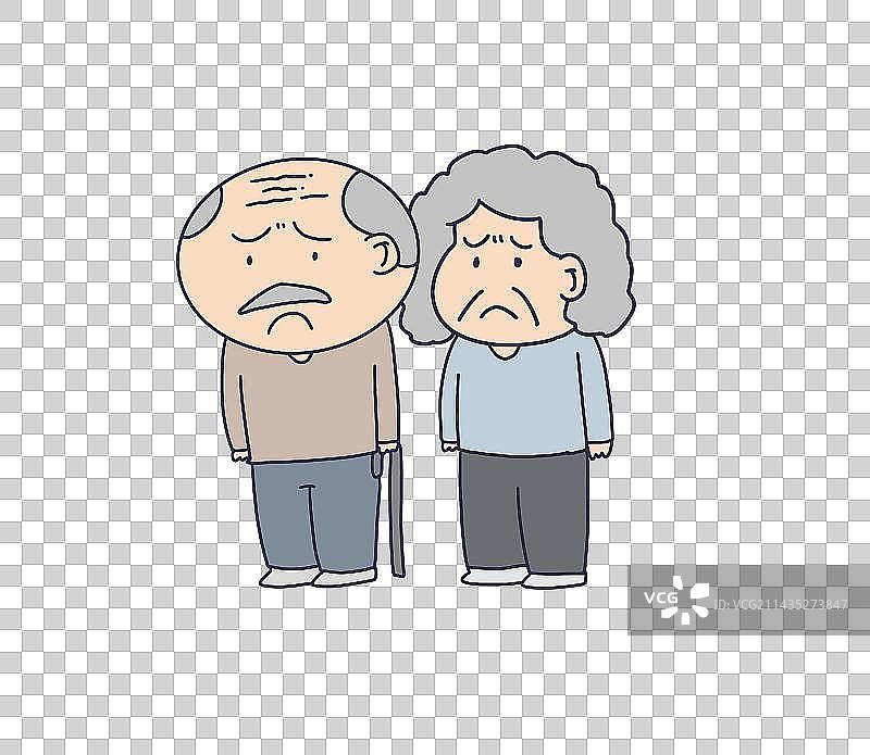 元素：难过的老年人图片素材