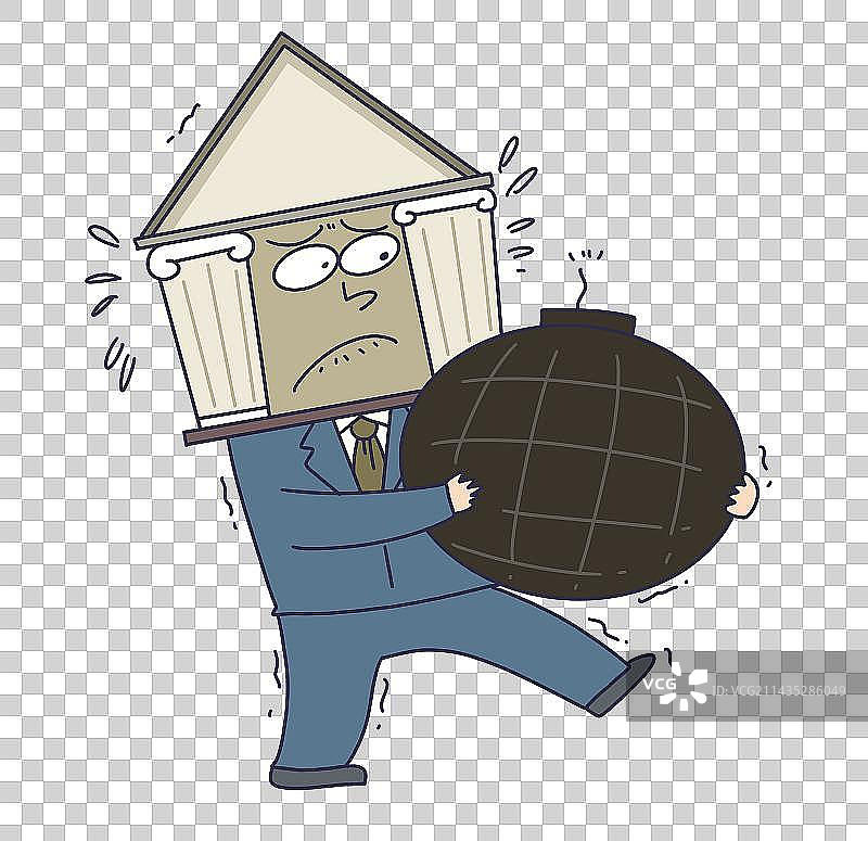 元素：银行暴雷图片素材