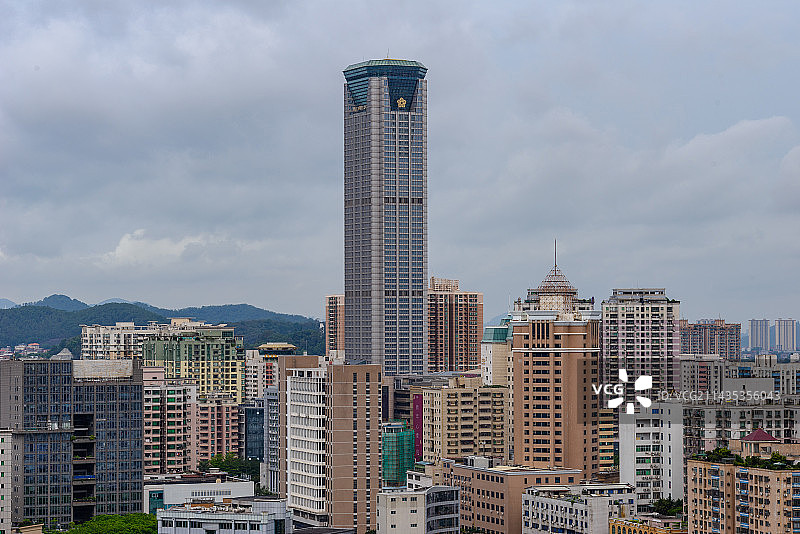 虎门公园山顶山鸟瞰虎门镇区图片素材