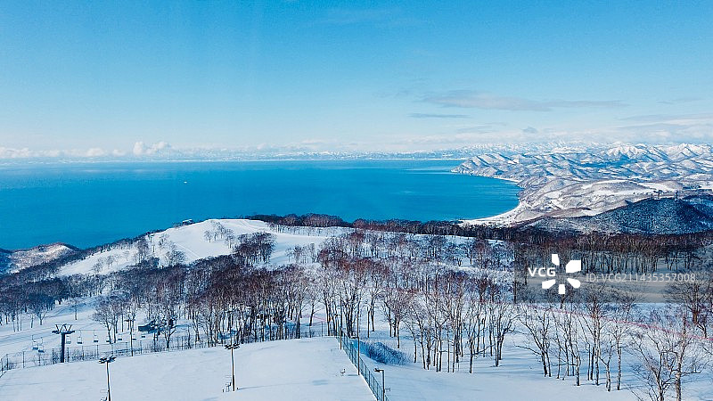冬季的北海道洞爷湖图片素材