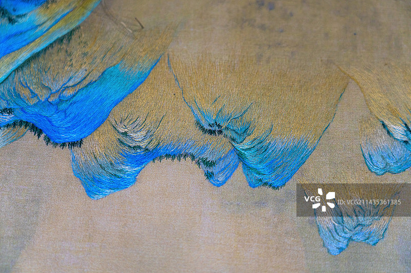 千里江山图传统刺绣手工艺展示图片素材