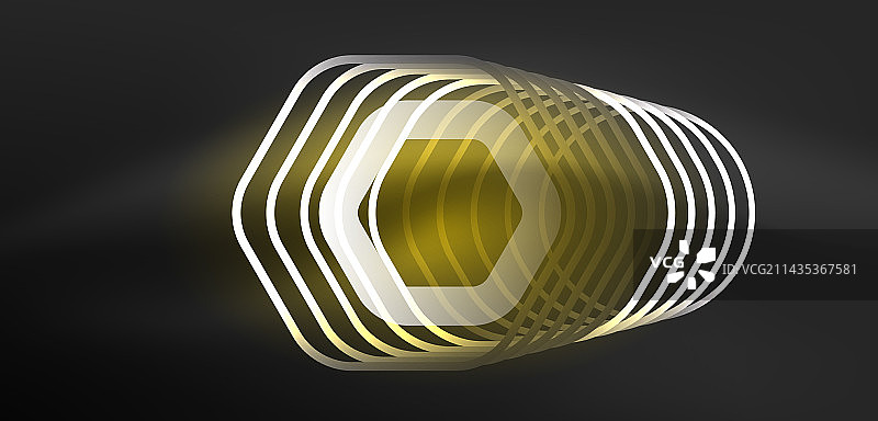 抽象的背景技术，霓虹六边形高科技图片素材