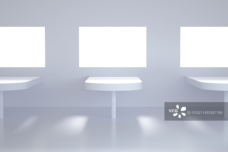 光影窗户下的白色桌面展台背景图片素材