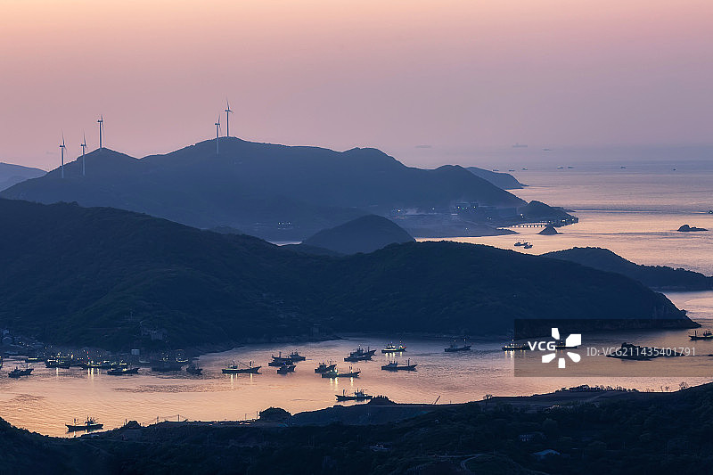 衢山岛日出观音山图片素材