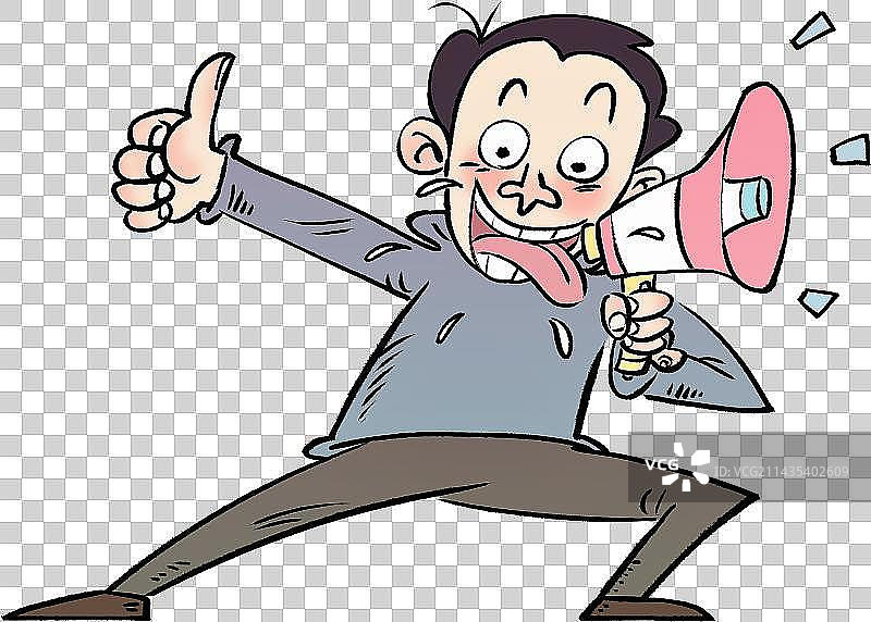 拿着扩音喇叭宣传商品的促销员人物元素图片素材