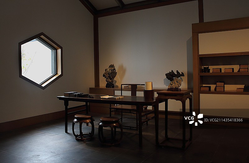中国古代文人书房陈设图片素材