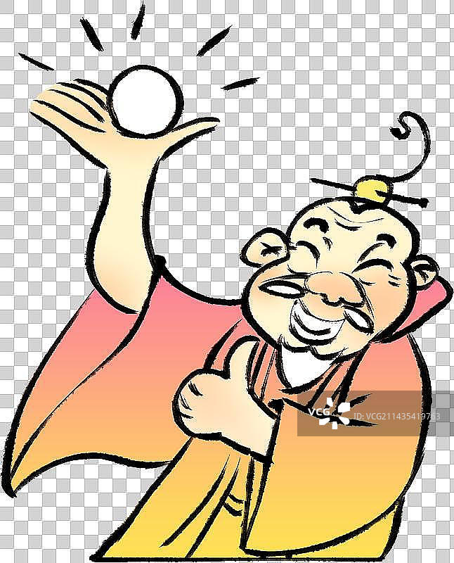 手拖夜明珠仙丹的神仙人物元素图片素材