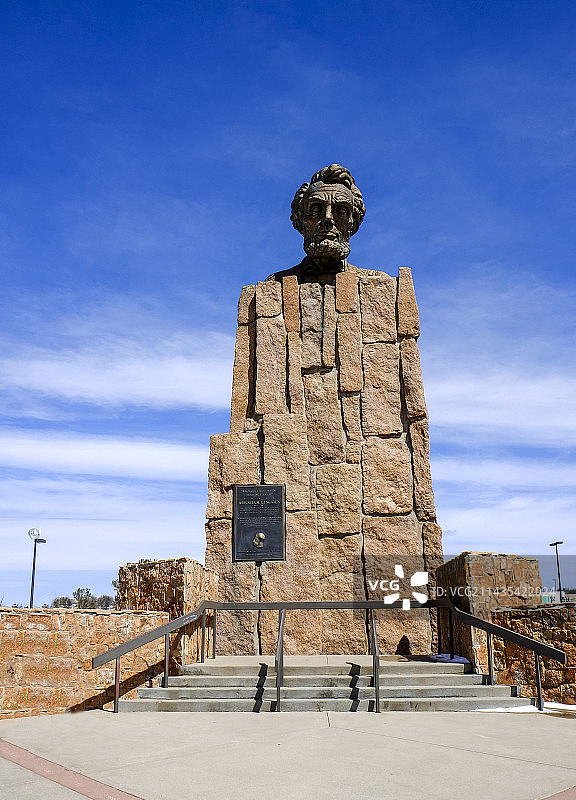 美国公路景观林肯塑像图片素材