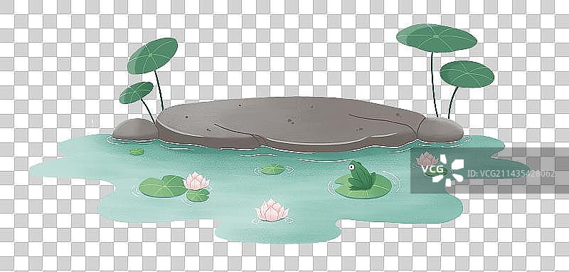 荷塘石头图片素材