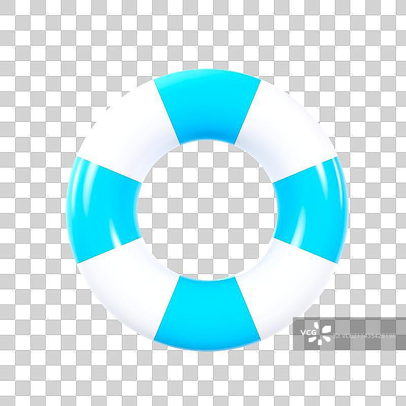 C4D立体夏天游泳救生圈元素图片素材