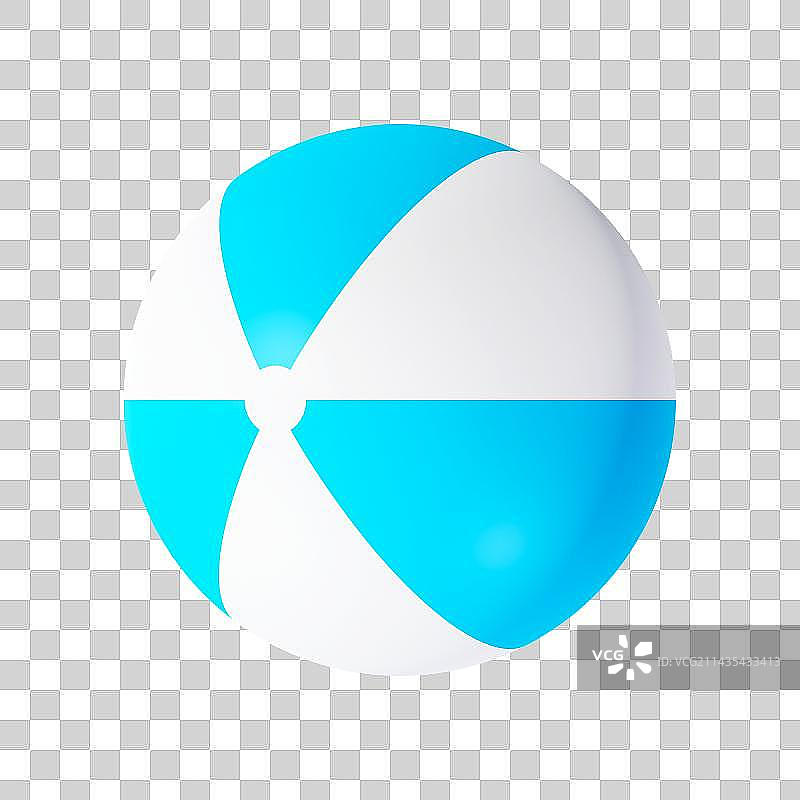 C4D立体蓝色沙滩球气排球元素图片素材
