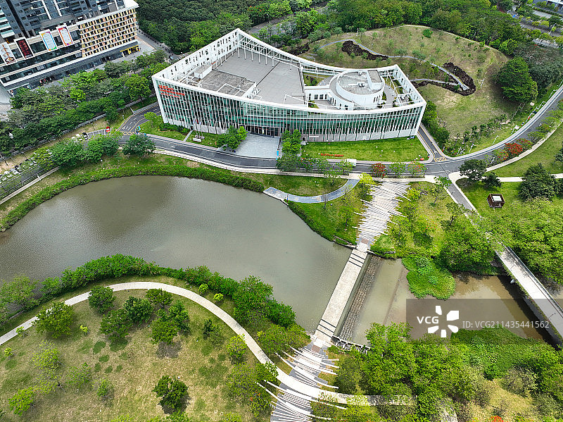 广东省深圳市南山区西丽大学城南方科技大学深圳大学丽湖校区航拍图片素材