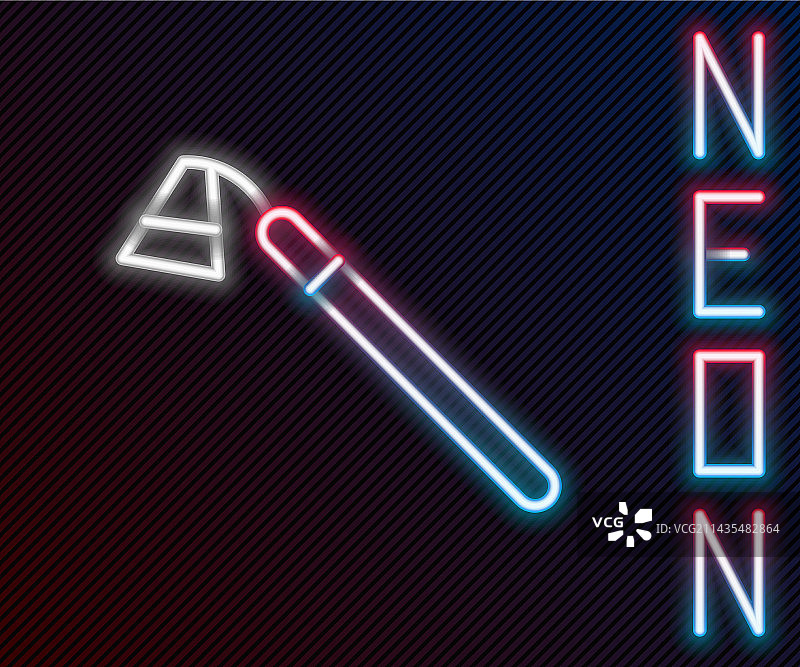 发光霓虹线条园艺锄头图标图片素材