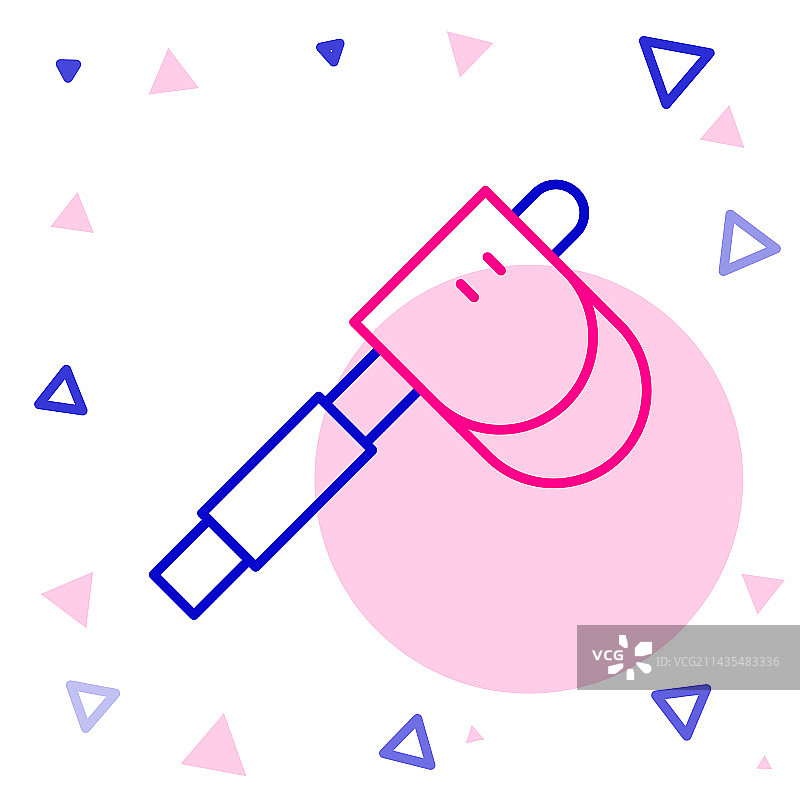 白色背景上孤立的线条木斧图标图片素材