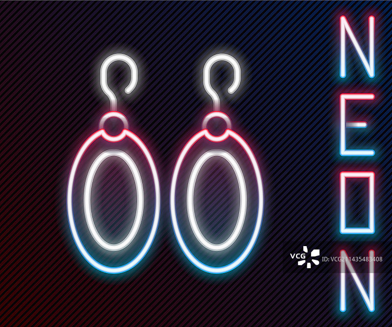 发光霓虹灯耳环图标图片素材