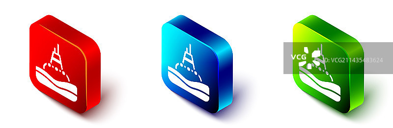 2.5D海上漂浮浮标图标图片素材