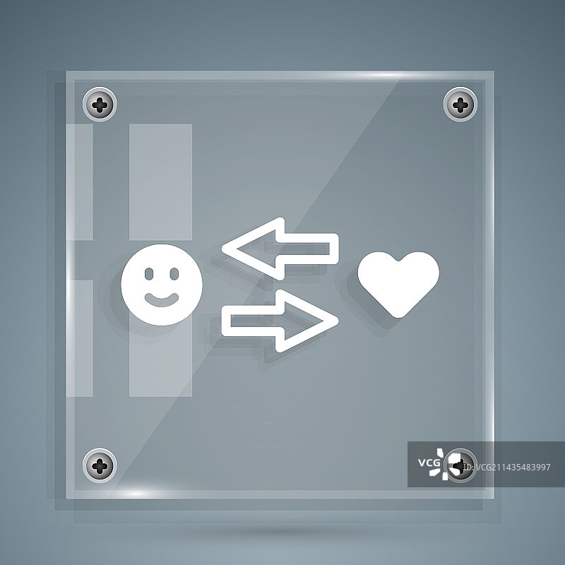 灰色背景上的白色浪漫关系图标图片素材