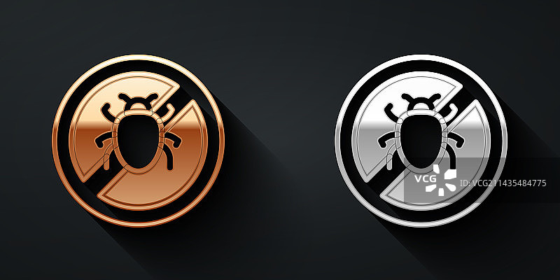 金色和银色科罗拉多甲虫图标图片素材