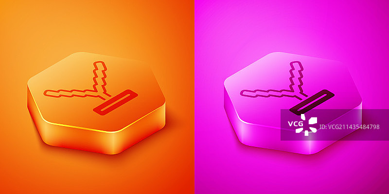 2.5D嘻哈歌手链图标（橙色背景）图片素材