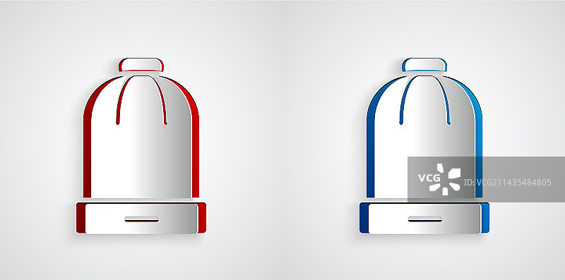 灰色背景上的冬季帽子图标剪纸图片素材