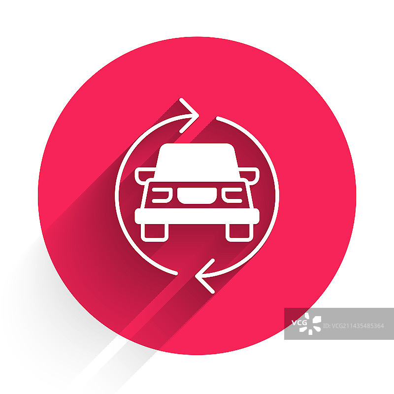 带长阴影的白色汽车服务图标图片素材