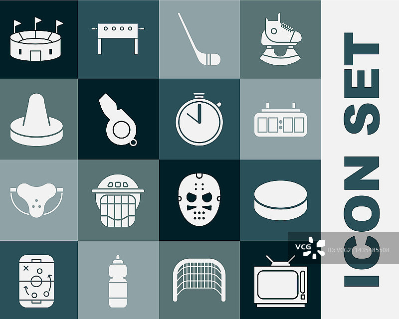 复古电视冰球机械记分牌套装图片素材