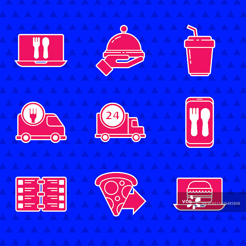汽车在线订购快速送货披萨套装图片素材