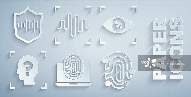 笔记本电脑与指纹人脸扫描图片素材