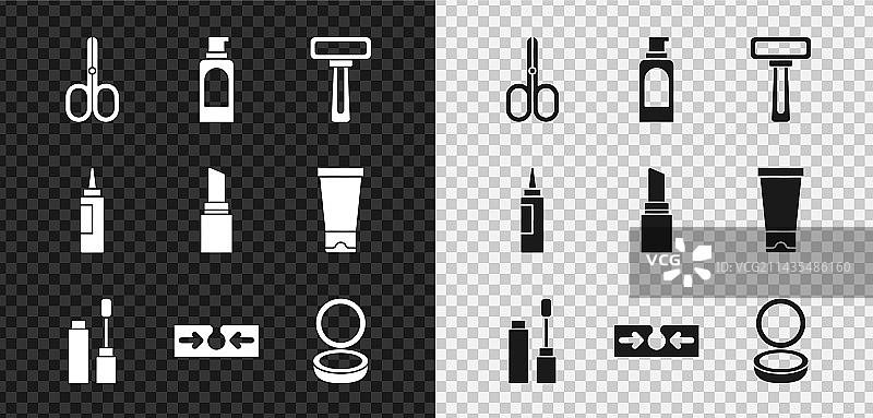 剪刀发胶喷雾剃须图标合集图片素材