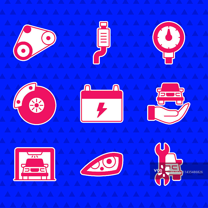 汽车电瓶大灯维修检查套件图片素材