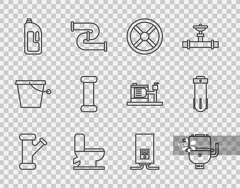 工业金属管道和电锅炉图案图片素材