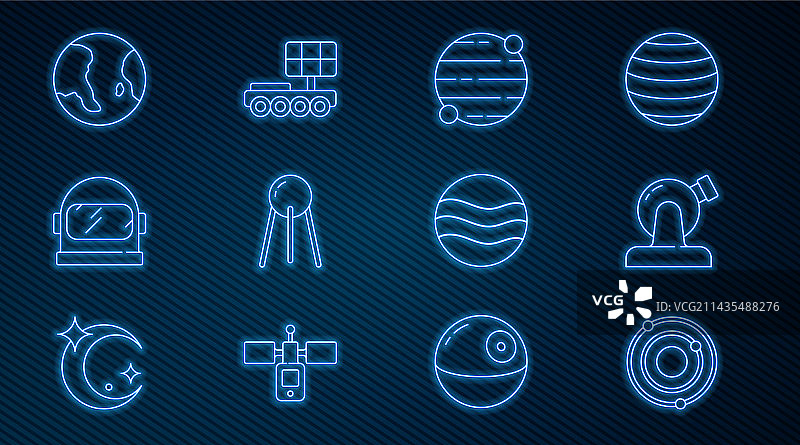 线条太阳系天文观测台图片素材