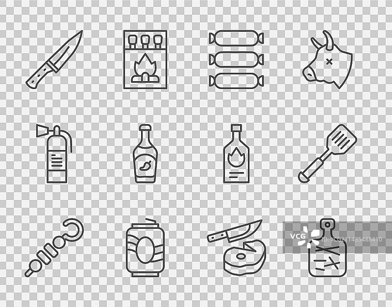 烤肉串与砧板图片素材