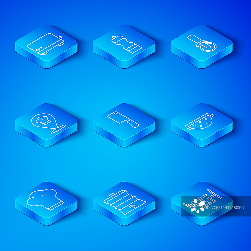 厨师帽、切肉刀、慢炖锅banner图片素材