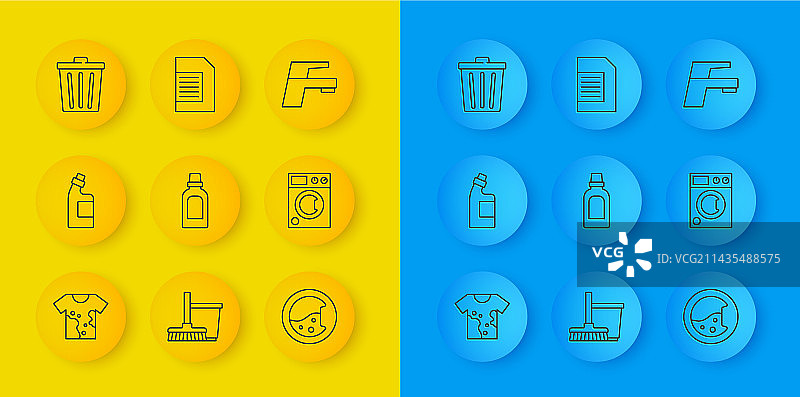 脏T恤清洁剂瓶线条设计图片素材