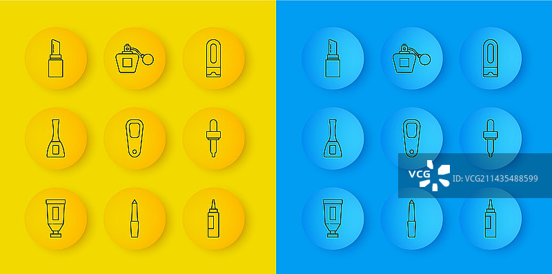 乳霜润肤露化妆品管指甲线条组合图片素材