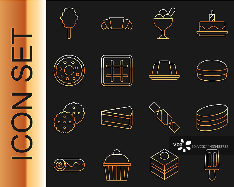 冰淇淋、布朗尼和巧克力蛋糕组合图片素材