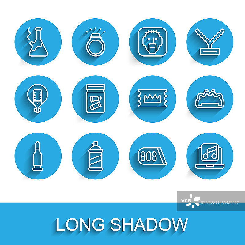 线条项目符号、喷漆罐、玻璃水烟筒图片素材