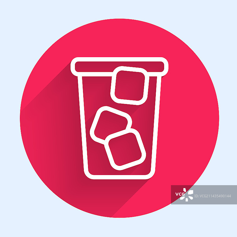 长阴影白线冰茶图标图片素材