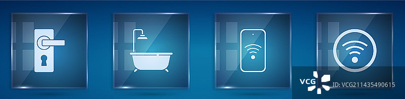 门把手浴缸淋浴移动无线网络合集图片素材