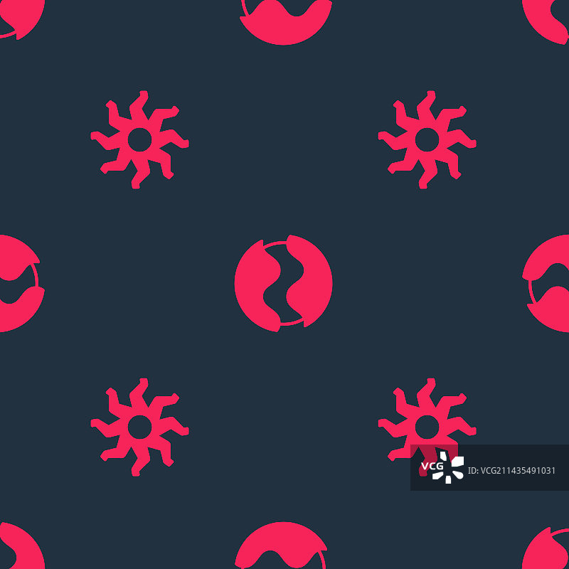 太阳和行星无缝图案套装图片素材