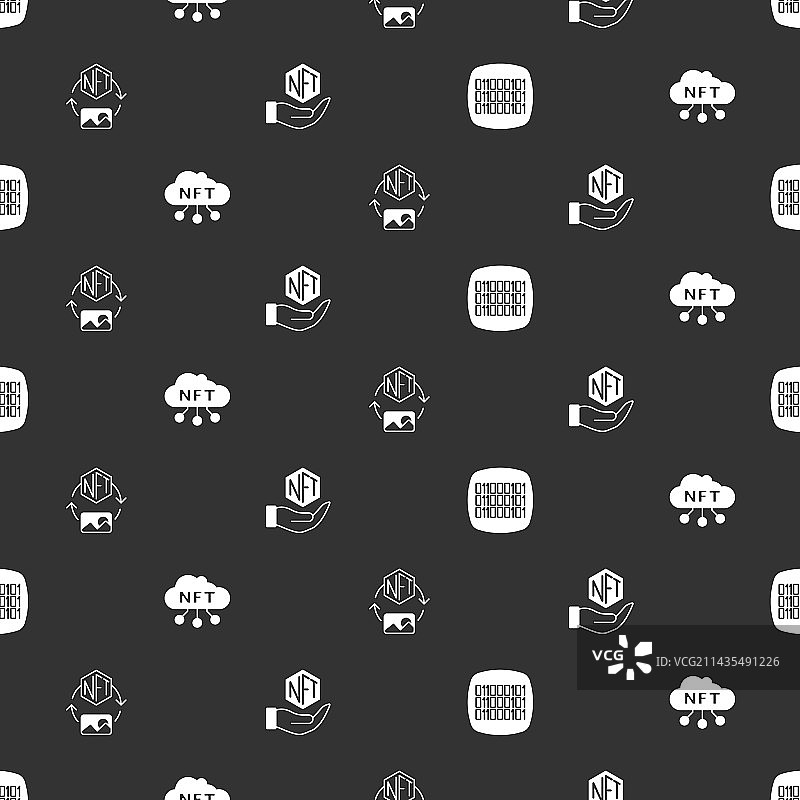 二進制代碼NFT雲數字加密藝術图片素材