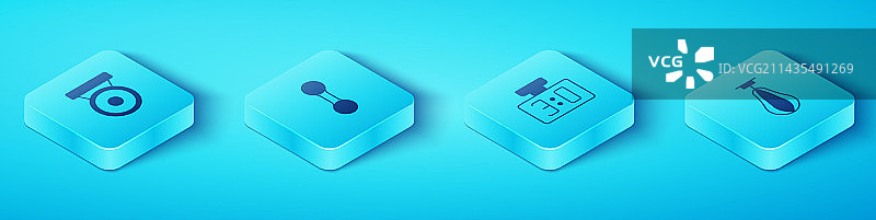 2.5D拳击锣哑铃沙袋套装图片素材